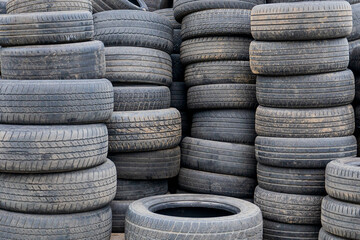 a lot of old car tires were thrown away