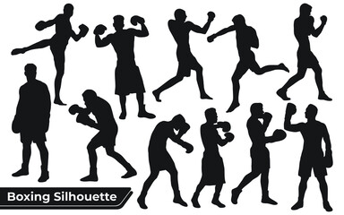 Collection of Boxing and Bodybuilder Silhouette