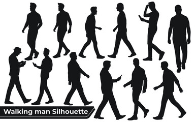 Collection of Walking Man silhouettes in different poses