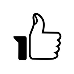 thumb up like symbol. Thumb up vector logo icon. Like simple isolated sign symbol. Best, line, Thumbs up.