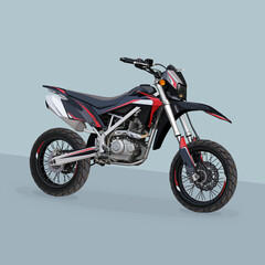 Fototapeta na wymiar Supermoto Motorcycle Motocross Motorbike Vector Illustration
