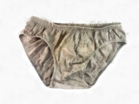 underwear on a white background watercolor style illustration impressionist painting.