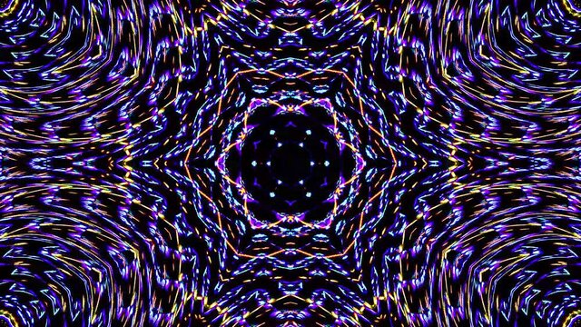 Beautiful abstract kaleidoscope that shines, a radiant light that regulates the subtle movements