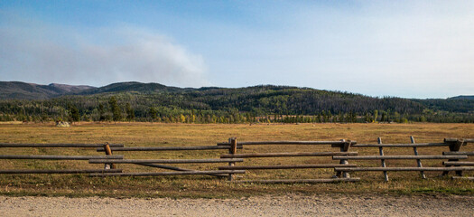 landscape with wood fence in colorado