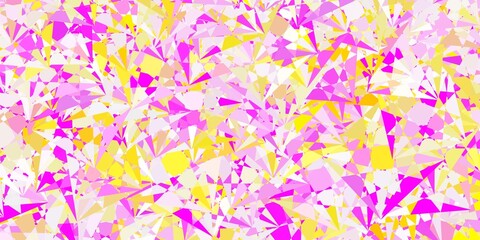 Fototapeta na wymiar Light Pink, Yellow vector background with polygonal forms.