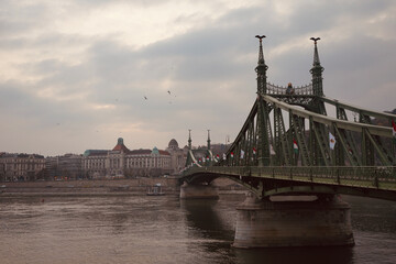 The public bridge in Budapest Hungary