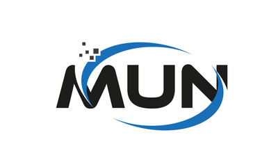 dots or points letter MUN technology logo designs concept vector Template Element	