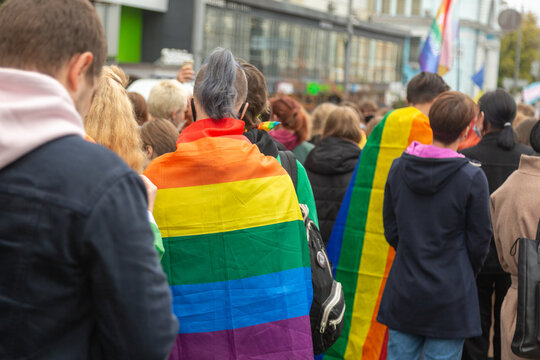 People support the LGBTQ community during the march.