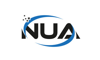 dots or points letter NUA technology logo designs concept vector Template Element	