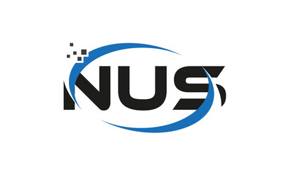dots or points letter NUS technology logo designs concept vector Template Element	