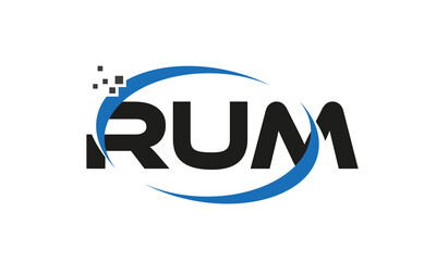 dots or points letter RUM technology logo designs concept vector Template Element	
