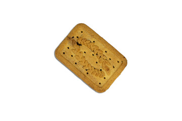 Traditional homemade chocolate  biscuit. Typical cookie for afternoon coffee or tea isolated on white background
