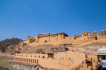 Fototapeta premium Amer Fort Jaipur during a sunny day
