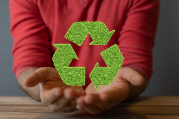 green recycling symbol for clean energy