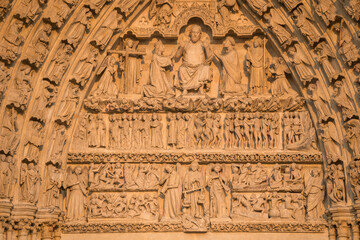 Cathedral of Amiens France at sunset