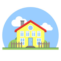 flat house illustration