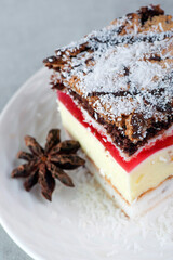 owocowy, ciastka, deser, czekolada, jedzenie, słodki, krem, płyta, przepyszny, ciasto, ciasta, delikatesowy, pieczone, smaczny, pianka