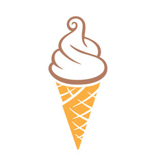 simple fun soft serve icecream in waffle cone