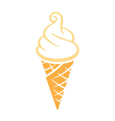 simple fun soft serve icecream in waffle cone