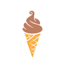 simple fun soft serve icecream in waffle cone