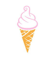 simple fun soft serve icecream in waffle cone