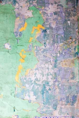 Papier Peint photo autocollant Vieux mur texturé sale Surface peinte rugueuse patinée avec des motifs de fissures et d& 39 écaillage