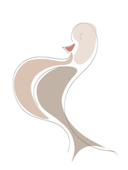 Bird Line Illustration. Suitable for Creative Industry, Bird Outline Logo Design Inspiration