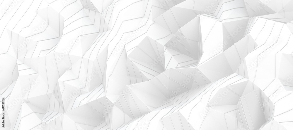 Aufkleber Abstract 3d rendering of triangulated surface. Contemporary background. Futuristic polygonal