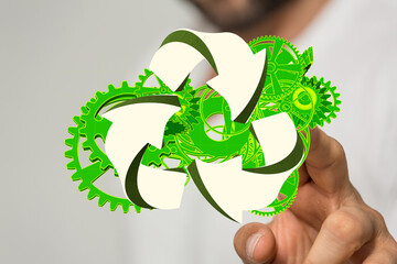 high tech eco green infinity computer technology concept