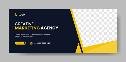 Digital marketing business web banner design template for promotion or marketing