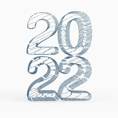 year 2022 in numbers 3d modern