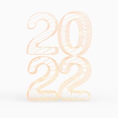 year 2022 in numbers 3d modern