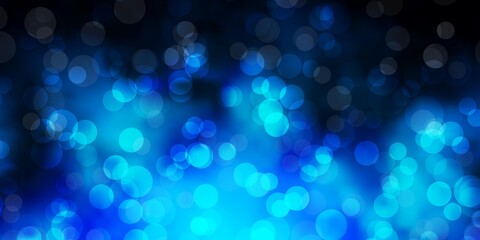 Dark BLUE vector background with spots.