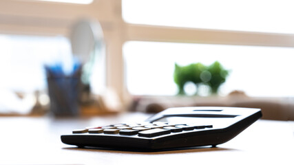 calculator on desk in office