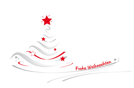 weihnachtskarte mit modernem tannebaum