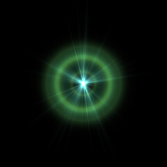 Realistic color camera lens flare light effects