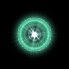 Realistic color camera lens flare light effects