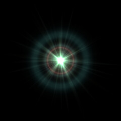 Realistic color camera lens flare light effects