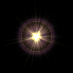 Realistic color camera lens flare light effects