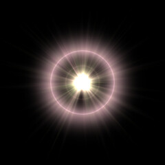 Realistic color camera lens flare light effects