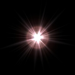 Realistic color camera lens flare light effects