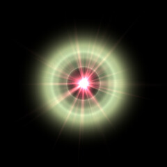 Realistic color camera lens flare light effects