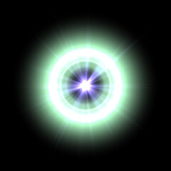 Realistic color camera lens flare light effects