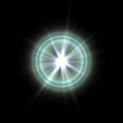 Realistic color camera lens flare light effects