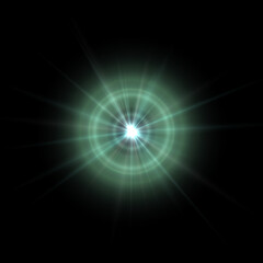 Realistic color camera lens flare light effects