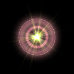 Realistic color camera lens flare light effects