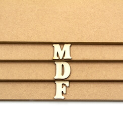 Raw MDF combined with wooden letters.