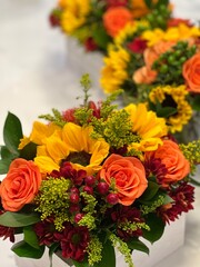 fall table flower arrangement