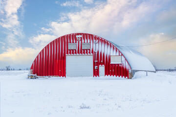 A moder potato storage facility in rural Prince Edward Island, Canada.