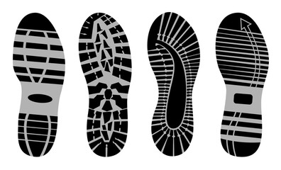 set prints of shoes vector